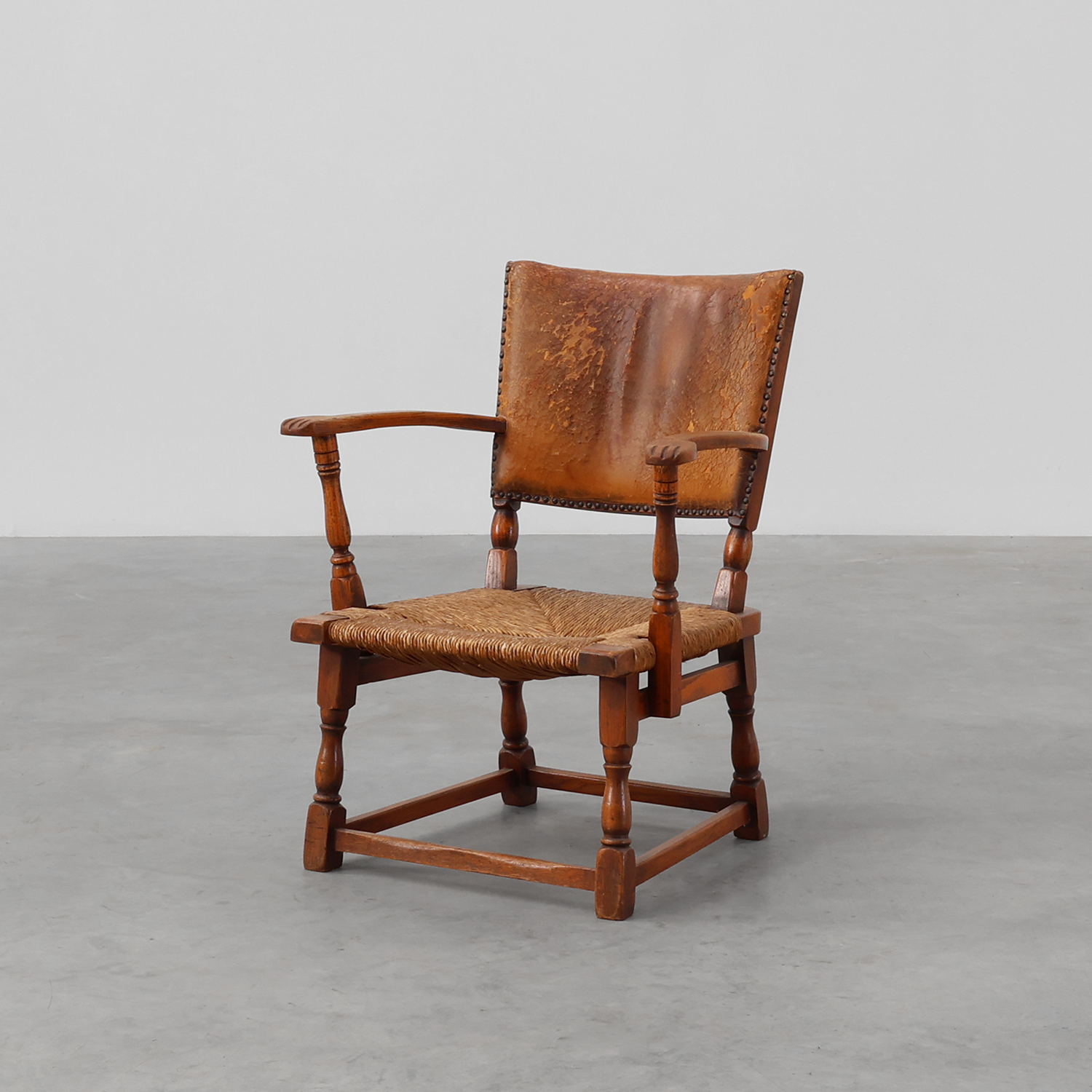 Leather and oak Armchair by Theo Ruth for Artifort, The Netherlands ca. 1940-img